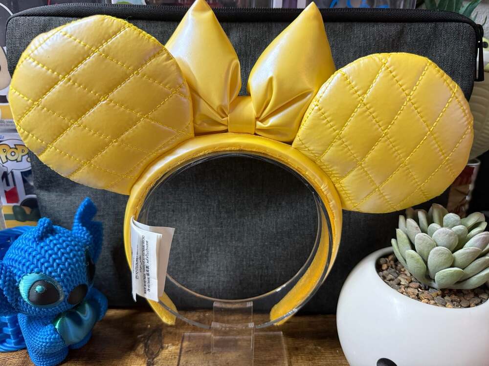 EUC Disney Parks Yellow Quilted Minnie Mouse Ears Headband - Picture 2 of 3